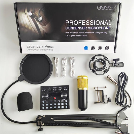 Microphone à condensateur BM800 professionnel avec carte son V8S - Smart Business Center