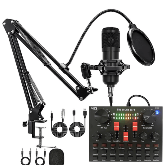 Microphone à condensateur professionnel BM800 avec carte son V8S - Smart Business Center